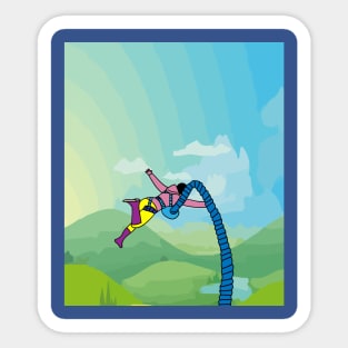 Bungee Jumping Jump To Freedom Sticker